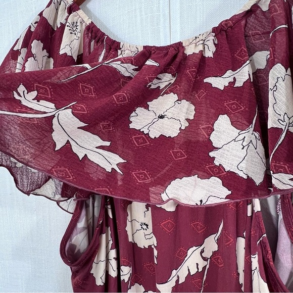 Free People Austyn Ruffle Floral Jumpsuit Coastal Cowgirl Bell Bottoms Sz L - Picture 14 of 15